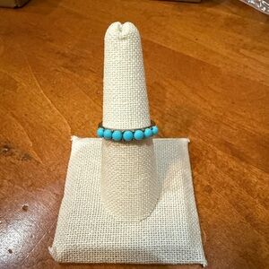 Natural turquoise sterling silver ring size 73/4